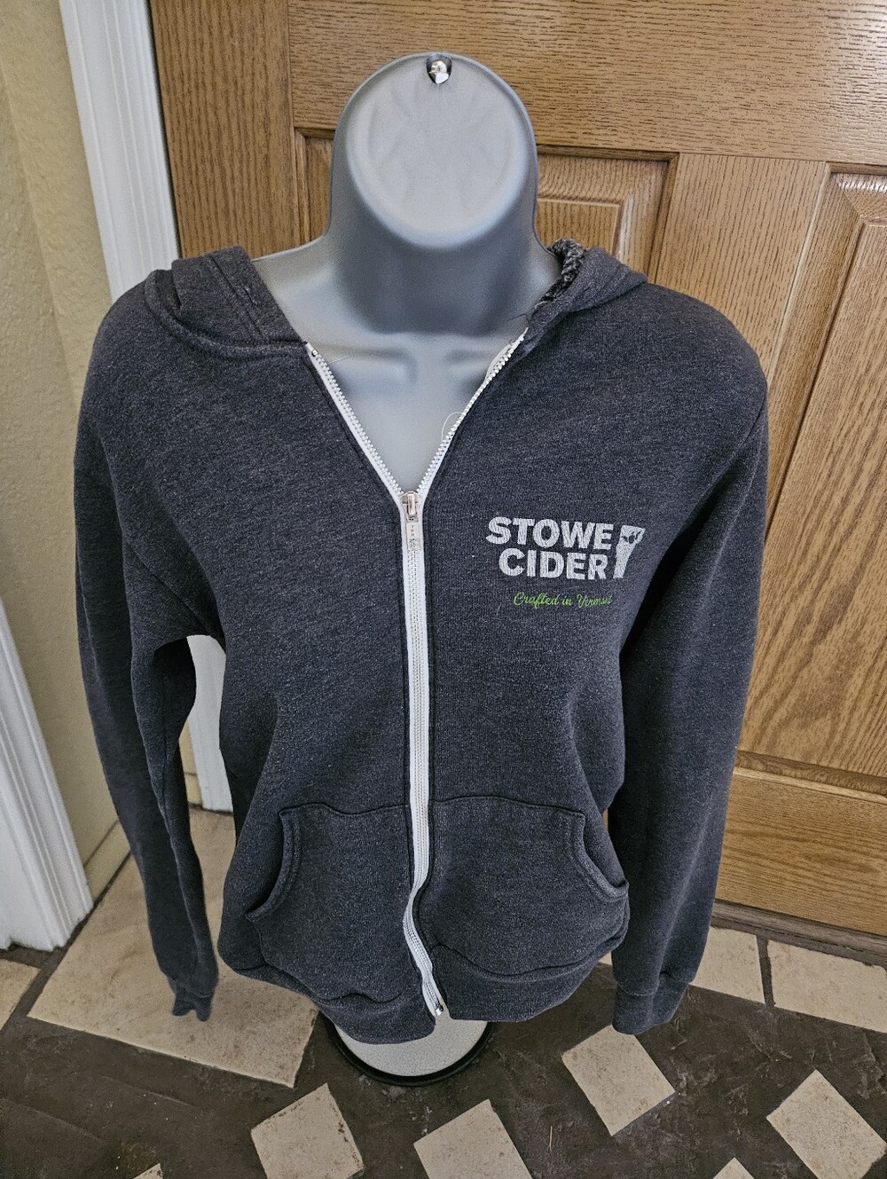 Stowe Cider Dark Gray Zip-Up Hoodie